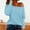 #188-Light Blue, variant on Wowcloth Women's Long Sleeve Off-Shoulder T-shirt, Solid Color, Casual Comfort for Everyday Use