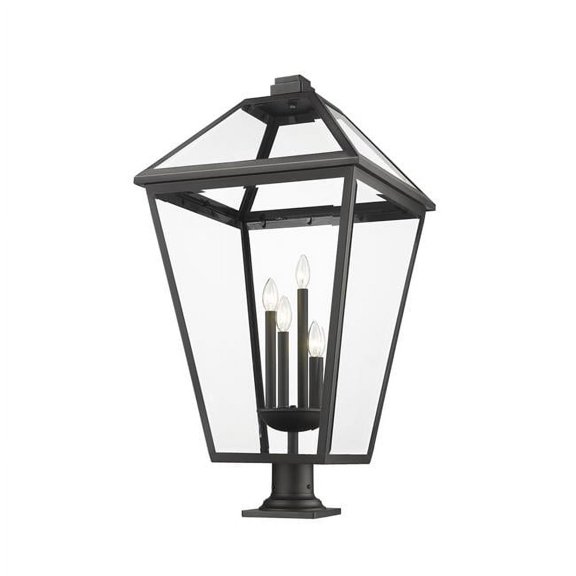 4 Light Outdoor Pier Mount In Transitional Style-36.75 Inches Tall And 19.5 Inches Wide-Black Finish Z-Lite 579Phxlxr-533Pm-Bk