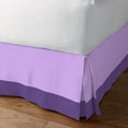 thumbnail image 2 of D.N.G. BEDDINGS 1 Piece Split Corner Two Tone Tailored Bed Skirt, Queen Size 8 Inch Deep Pocket, 800 Thread Count, 100% Egyptian Cotton, Solid Lilac/Purple Color., 2 of 3