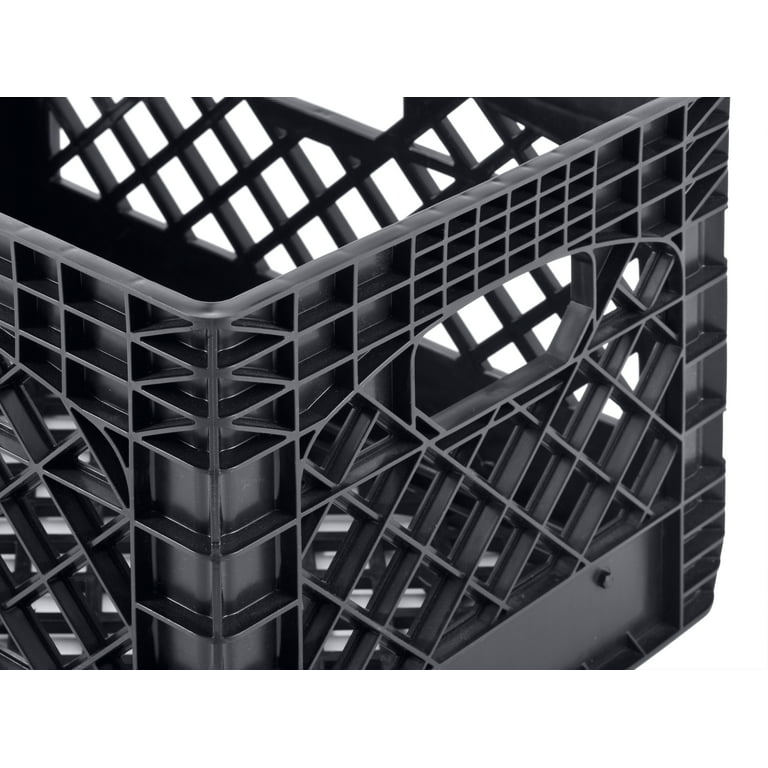 Juggernaut Storage 24 qt. Stackable Storage Crate with Handles in Black  (3-Pack) RMK24QT-3PKBLA - The Home Depot