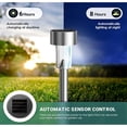 thumbnail image 5 of Solar Pathway Lights Outdoor, 10 Pack 12.51*1.85In Waterproof Stainless Steel Solar Garden Lights for Patio, Yard, Garden Pathway Decor, 5 of 8