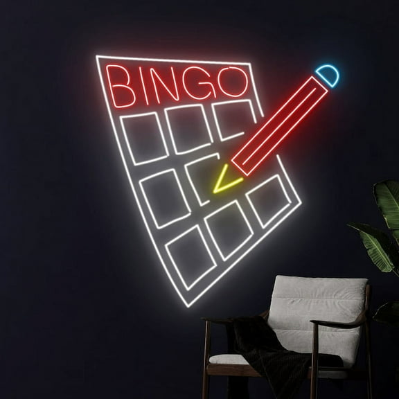 Handmadetneonsign Bingo Led Sign, Bingo Led Lights, Bingo Neon Sign, Custom Neon Sign, Game Signs