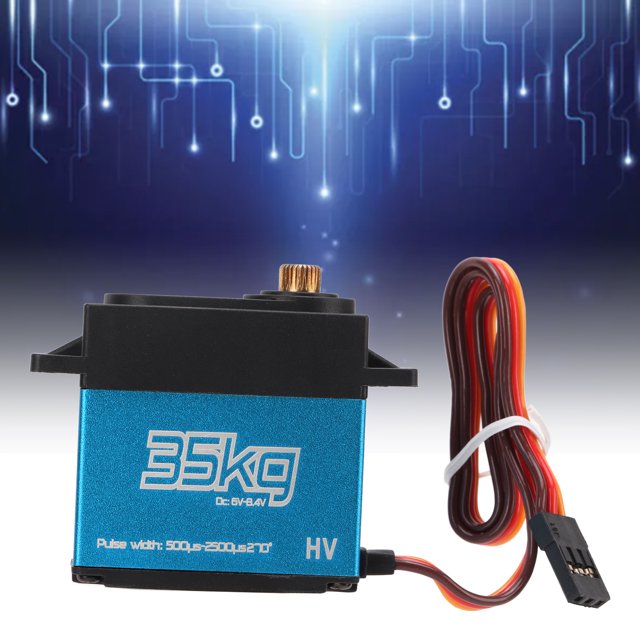 Servo Numérique à Engrenages Inoxydables, Processus d'Anodisation Dur, Faible Consommation de Puissance, Réponse Rapide, Haute Précision, Servomoteur Sans Noyau de 35 Kg pour Voiture 1/10