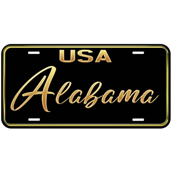 Alabama Black-G Curved Novelty Car Auto License Plate