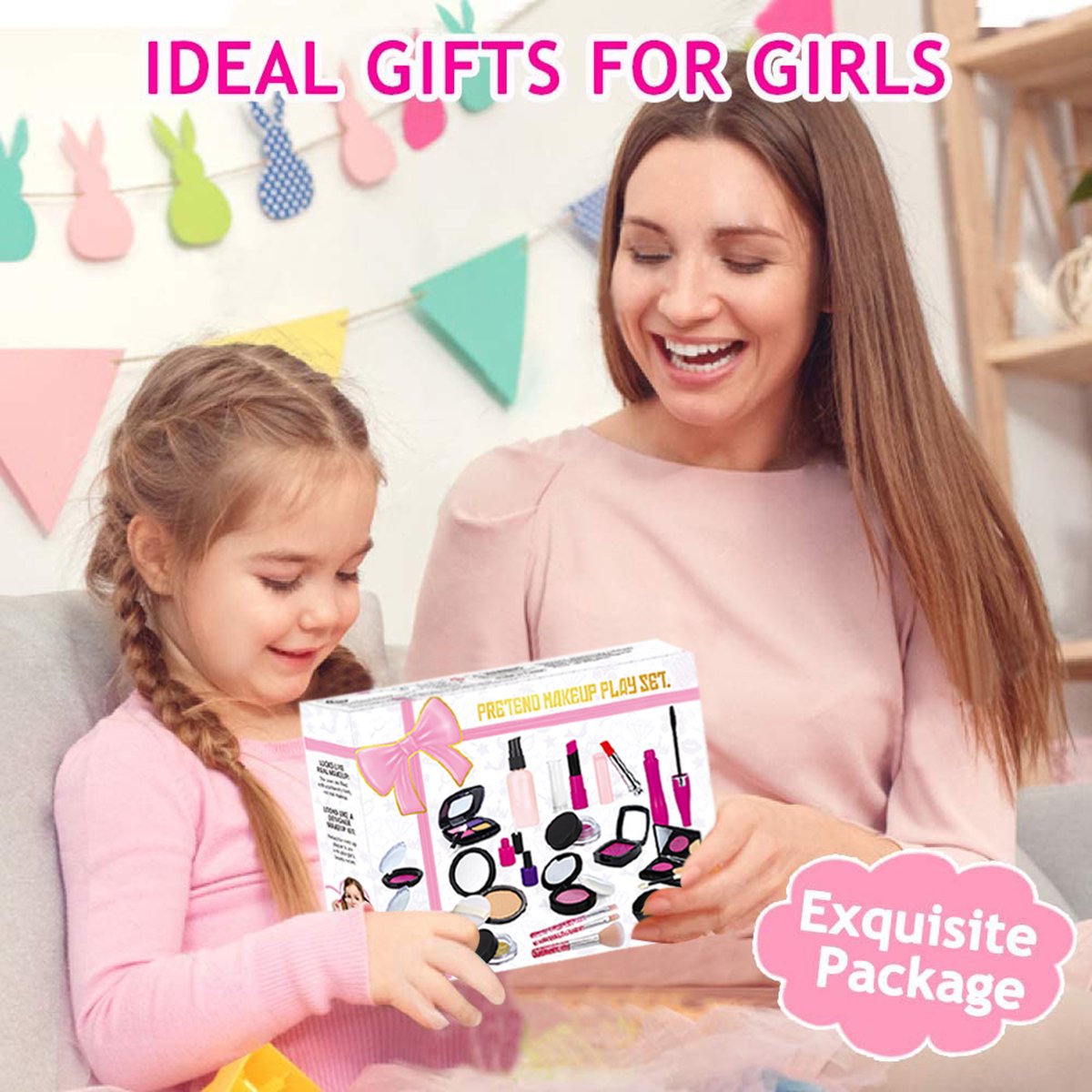 Fake Makeup Toy Girl Gifts - Fake Make Up Kit Pretend Make up Set for Kids  Girl Children Princess Play Makeup Game Christmas Birthday Gifts for 3 4 5