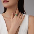thumbnail image 3 of Anillo de acero inoxidable n.° 8 con forma cuadrada de oro y plata para mujer y hombre, diseño llamativo, para boda, color azul, 3 of 5