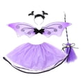 thumbnail image 2 of KAKOWELY 1 juego de falda con alas para niña, vestido de actuación, diadema de murciélago para Halloween, disfraz de cosplay, 2 of 4