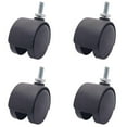 thumbnail image 1 of 6mm Threaded Stem Dual Wheel Rotatable Caster - 40mm Black, 1 of 5