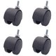 thumbnail image 1 of 6mm Threaded Stem 40mm Dual Wheel Rotatable Caster Black, 1 of 5