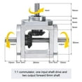 thumbnail image 3 of Gear Box 90 Degree Right Angle Bevel Gearbox 1:1 Forward Double Output Shaft, 3 of 5