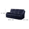 thumbnail image 5 of Motion Sofa with Leatherette Upholstery and Tufted Seat, Navy Blue, 5 of 5