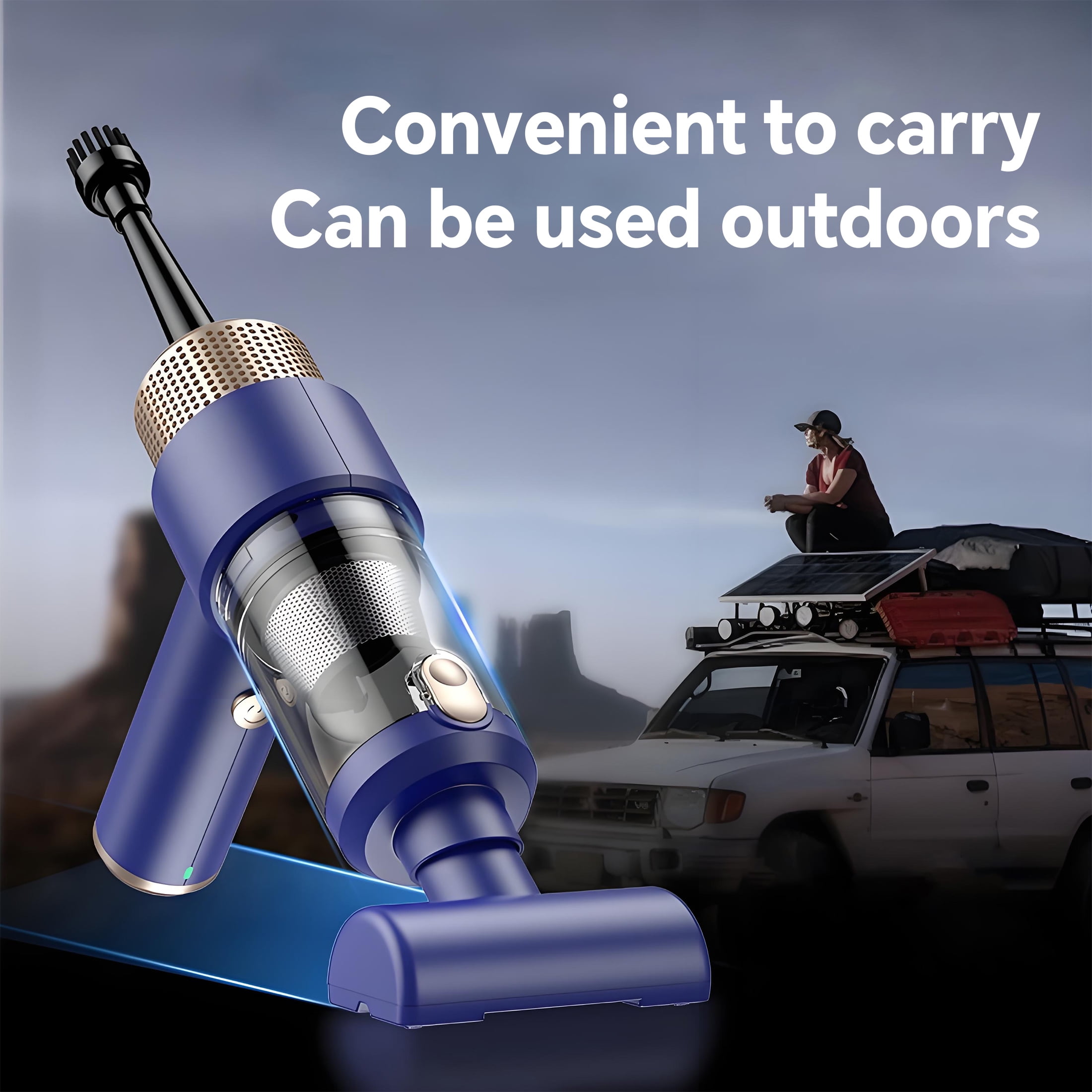 SIMWAL Handheld Vacuum Cleaner, 9000Pa Air Duster and Vacuum Cleaner with LED Light, Portable Cordless Car Vacuum with Multi-Nozzles, Mini Vacuum for Car, Office, Home