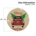 thumbnail image 2 of Lsque Christmas Vintage Red Truck Pattern 4" Drink Coasters Set of 4, PVC Leather Absorbent Coasters, Table Coaster Set Decorative Coffee Cup Coasters Housewarming Gift -Round Shape, 2 of 6