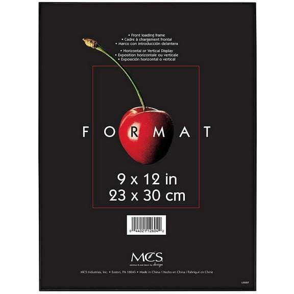 mcs 9x12 inch format frame, black (12604)