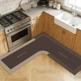 thumbnail image 4 of HOMKYO 47.2x29.5in L Shaped Kitchen Rug, Absorbent Corner Mat, Non Slip Washable Carpet for Kitchen(BrownB), 4 of 7