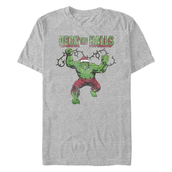 Men's Marvel Hulk Distressed Deck the Halls Graphic T-Shirt