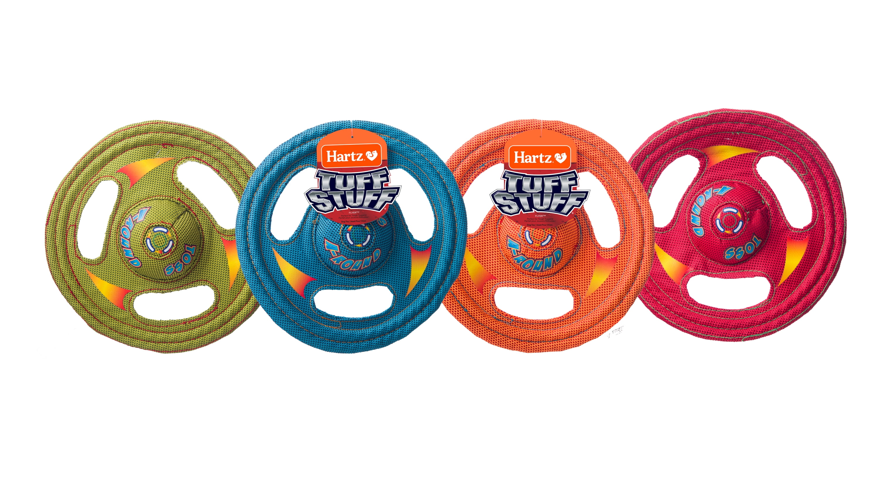 Hartz Tuff Stuff Toss Around Plush Frisbee Flyer Dog Toy, 1ct