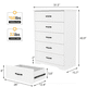 thumbnail image 2 of Sturdy 5-cajón blanca almacenamiento gabinete in mdf para dormitorio, closet, o oficina organization, 2 of 10