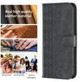 thumbnail image 5 of SaniMore Case for iPhone 15 Plus (6.7" 2023), PU Leather Wallet with Card Slots Cash Pocket Magnetic Closure Flip Kickstand Shockproof TPU Full Body Protective Business Shell, Black, 5 of 6