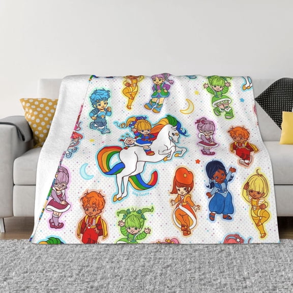 Rainbow Bri-te Ultra-Soft Micro Fleece Blanket Cozy Blanket Thick Warm Plush Throw Blanket Sofa Cushion