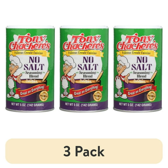 Tony Chachere’s, Seasoning, Cajun, No Salt, 5 oz (3 pack)