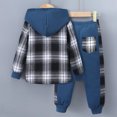 thumbnail image 5 of Xyant Toddler Boy Clothes Fall Winter Outfits 2-7 Years Little Boys Plaid Hooded Button Top & Sweatpants Set 2Pcs, 5 of 6
