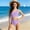 A-Purple, variant on Girls One Shoulder One Piece Swimsuit, Solid Color Side Cutout Modest Bathing Suit, Beach Vacation Swimwear for Big Girls 6-15 Years