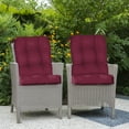 thumbnail image 2 of COOS BAY 42'' x 21'' Patio Chair Seat/Back Cushion Set of 2, Tufted Outdoor High Back Cushions Replacement Patio Seating Cushions Set, Red Purple, 2 of 9
