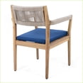thumbnail image 2 of Patio Set Outdoor 5-Piece Acacia Wood with Navy Blue Cushions & Beige Rope | Light Teak for Garden Patio Deck | Light Teak, Acacia Wood, 2 of 23