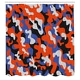 thumbnail image 2 of Ambesonne Camouflage Shower Curtain, Abstract Paint Splashes, 69"Wx84"L, Violet Blue Vermilion, 2 of 4