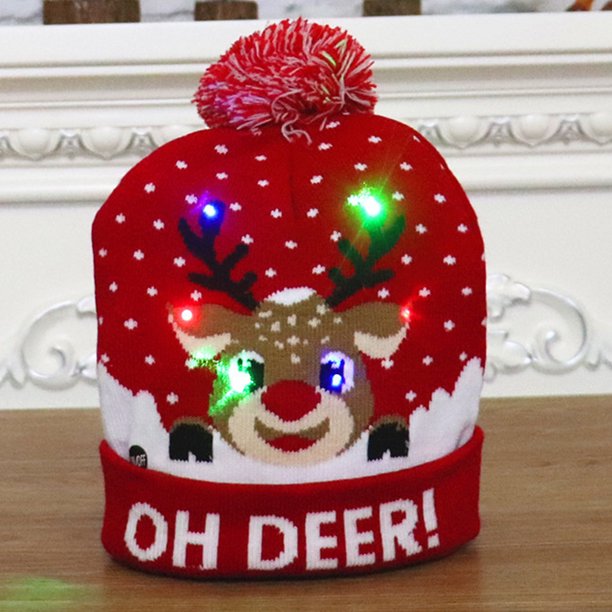 Sombrero de Navidad de punto Patrón de dibujos animados Sombrero cálido Sombrero creativo unisex colorido suave
