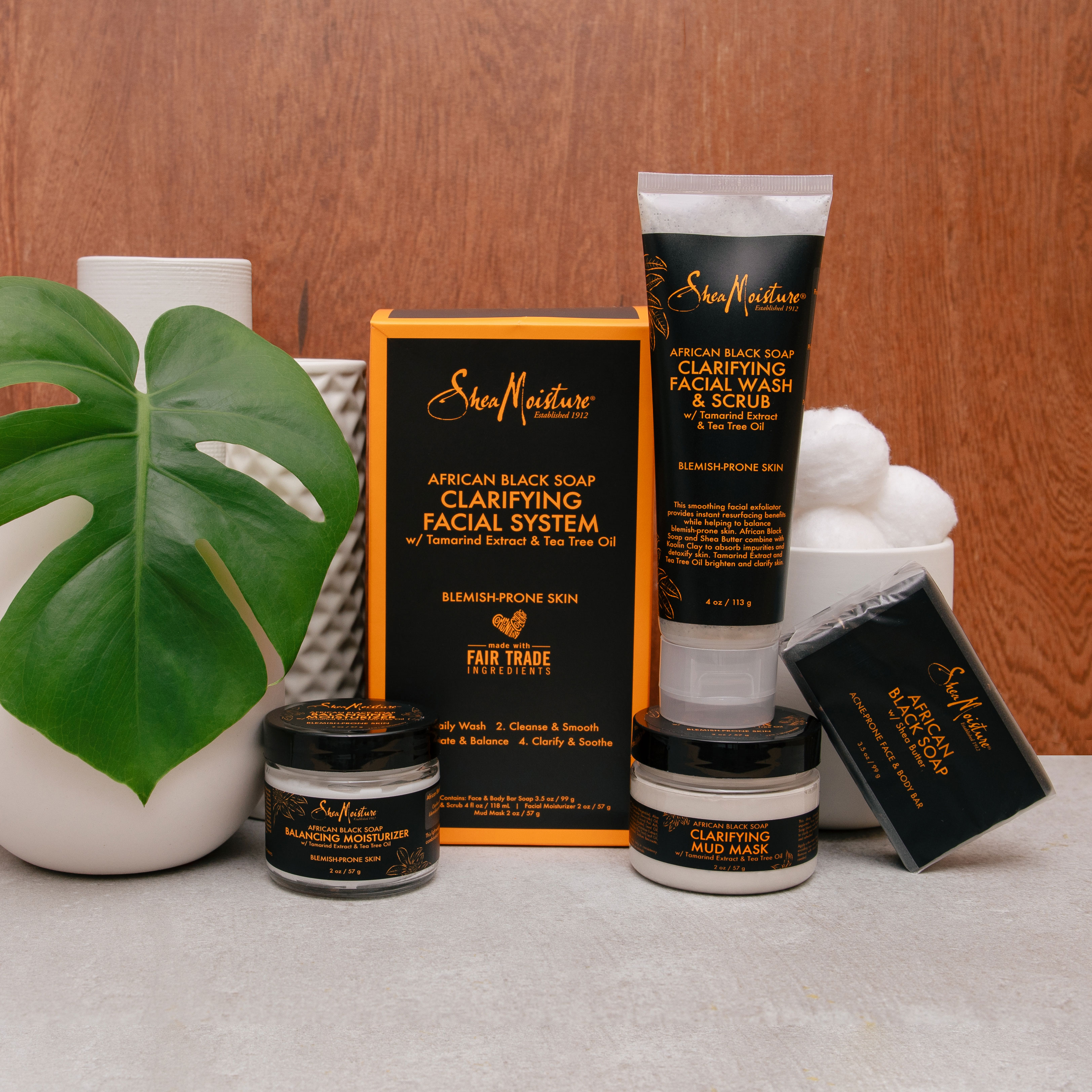 SheaMoisture Clarifying Facial System Kit, African Black Soap, 4 Pieces - image 5 of 11