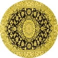 thumbnail image 1 of Ahgly Company Indoor Round Medallion Yellow Traditional Area Rugs, 6' Round, 1 of 4