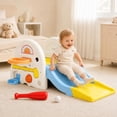 thumbnail image 4 of ICEELF 5-in-1 Kids Slide for Toddlers Ages 1-3, Indoor Outdoor Baby Slide with Basketball Hoop, Golf & Baseball Set, White, 4 of 8