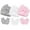 3 Sets White & Pink & Grey, variant on 4Pcs Newborn Hat and Mitten Set Baby Girls Beanie with Big Bow Warm Baby Hats and No Scratch Mittens 0-3 Months