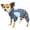 Blue, variant on Pet Life Active 'Fur-Breeze' Heathered Performance 4-Way Stretch Two-Toned Full Bodied Dog Hoodie, Fire Red&Light Grey, X-Small