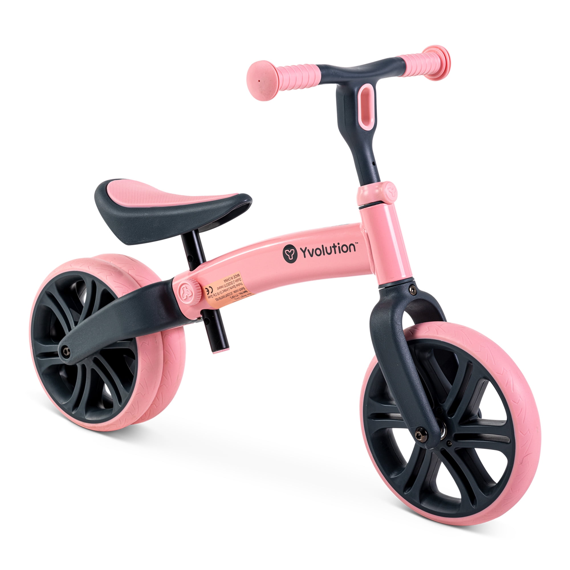 Yvolution Velo Toddler Balance Bike 9\'\' Wheel (Pink) Boys and Girls, 18  Months to 3 Years Old