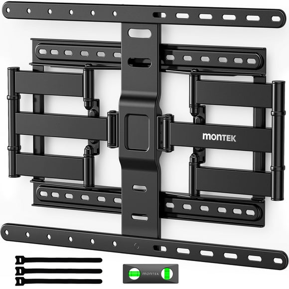 monTEK Ultra Slim TV Wall Mount for 43-90 Inch TVs | 1.1" Thin Low Profile Full Motion Bracket | Dual Swivel Articulating Arms with Tilt | Max VESA 600x400mm |