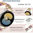 thumbnail image 3 of KOMI Sparkling Band Compatible Samsung Galaxy Watch 7/6/5/4 FE 40mm 44mm Classic 43mm 47mm/Classic 42mm 46mm/Active 2 Watch Bands Resin,20mm Stainless Steel Bracelet Band for Galaxy Watch 3 41mm/42mm, 3 of 7