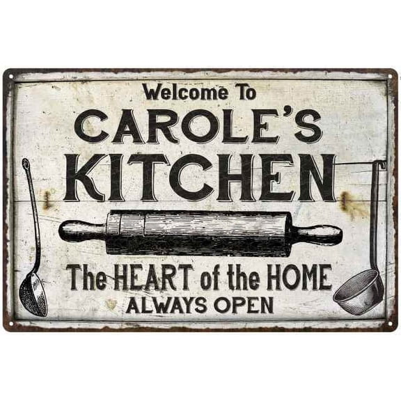CAROLE'S Kitchen Farmhouse Sign 8 x 12 High Gloss Metal 208120033278