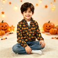 thumbnail image 2 of LTTVQM Halloween Sweatshirt for Boys Girls Cute Ghost Pumpkin Pattern Half Zip Stand Collar Cable Knit Long Sleeve Pullover Casual Warm Comfortable Outdoor Holiday Party Sweater Yellow 7-8 Year, 2 of 6