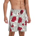 thumbnail image 2 of Wukai Leaves And Anemone Men’s Short Pajama Pants With Pockets Soft Sleep Pj Shorts for Men-Small, 2 of 6