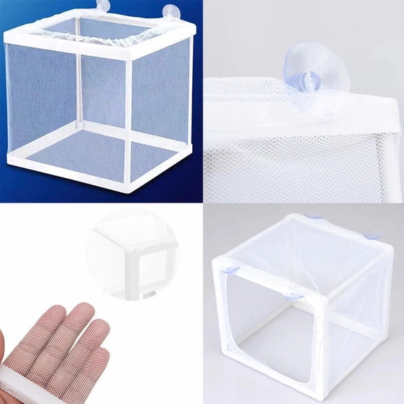 US 1-2 Pc Fish Tank Aquarium Guppy Breeding Breeder Baby Gauze Trap Box Isolator