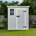 thumbnail image 6 of Villeston 6x6 FT Storage Shed, Waterproof Resin Outdoor with Floor & Window & Lockable Doors and Vents,for Garden, Backyard, Light Grey, 6 of 7