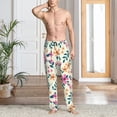 thumbnail image 2 of Kdxio Cute Flower Print Mens Pajama Pants Set Sleep & Lounge Pants, PJ Bottoms with Pockets and Button Fly-Large, 2 of 6