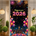 thumbnail image 3 of Decorative Design New Year Banner Ornamental Frame Happy New Year Crown Emblem Gold Colorful Gems for Holiday Party Celebration Event Decoration, 3 of 9