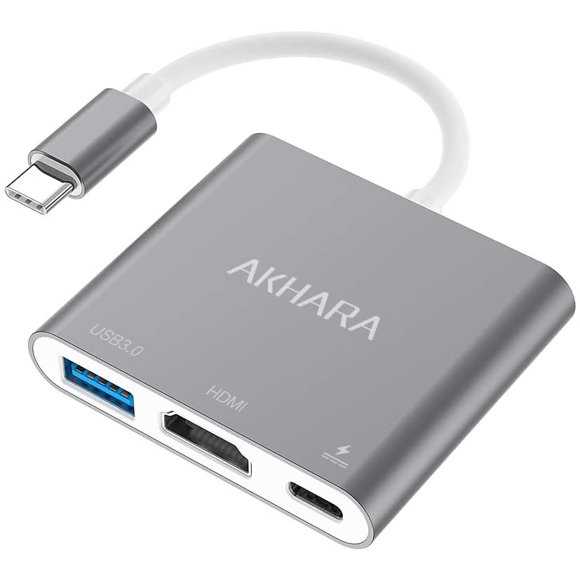Adaptateur Multiport USB C vers HDMI, Hub Type C vers HDMI 4K avec Port USB 3.0 et Port de Charge USB C, Adaptateur USB-C vers HDMI pour MacBook Pro/MacBook Air/ipad pro/Galaxy S10/S9/Surface Book 2/Go