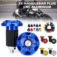 thumbnail image 2 of BeesClover 1 Pair Motorcycle Handle Bar Ends Plug Aluminum Alloy Grips Handlebar Plug Caps Modification Accessories, 2 of 8
