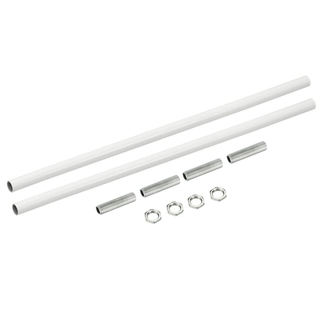 Unique Bargains M10 Écrou de Raccord 11,8 Pieds avec Tuyau Écrou Hexagonal Tige d'Extension Filetée Trousse Blanc 2 Ensembles