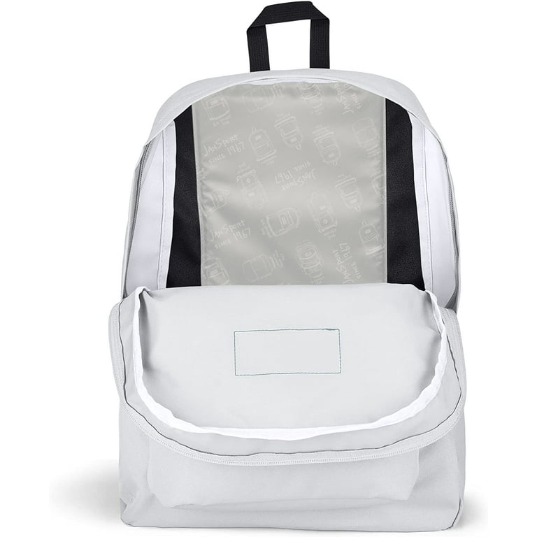 JanSport Superbreak Bookbag, White School Backpack with Large Main